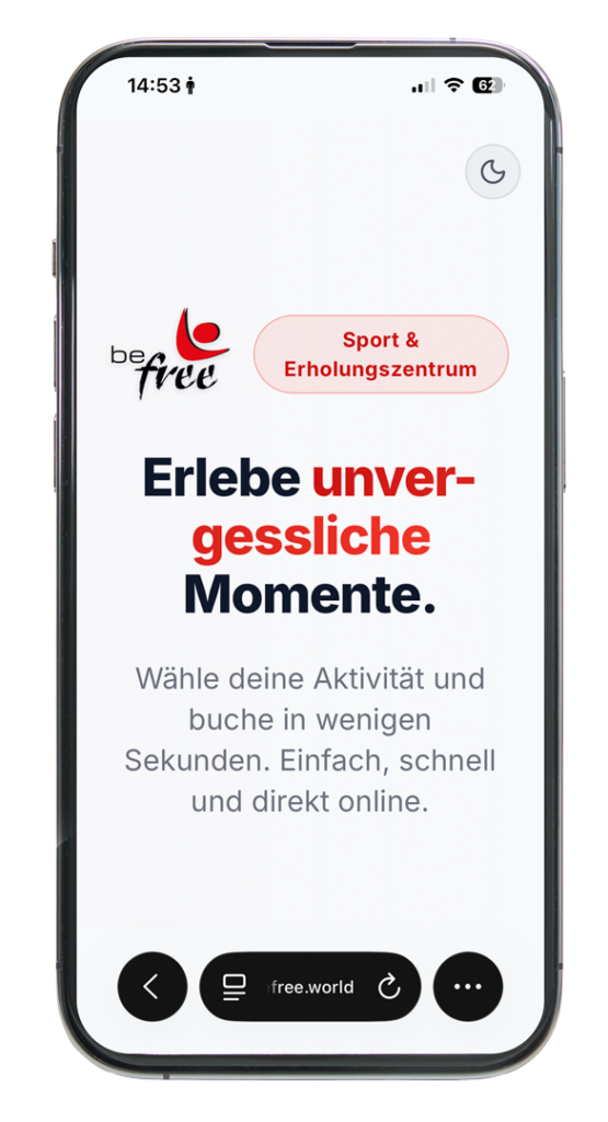 Smartphone be free Sport Erholungscenter